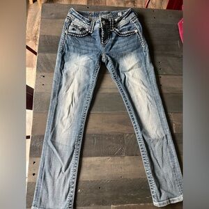 Miss Me Distressed Blue Straight Leg Jeans